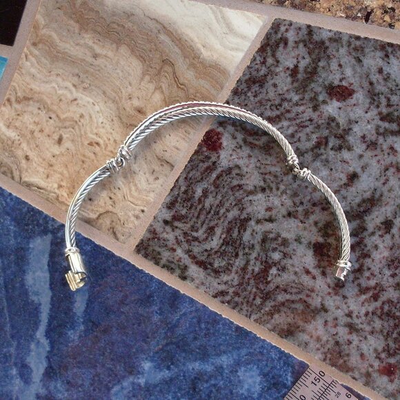 Rare & Retired - David Yurman Diamond Crossover Bracelet - 925 Sterling - Size S - Picture 10 of 14